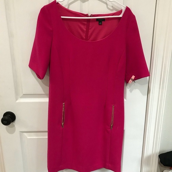 Ann Taylor Shortsleeve Fuscia Dress - Picture 8 of 8